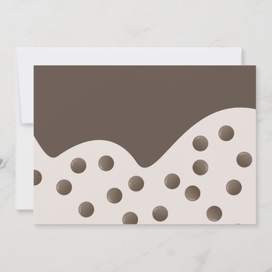 キュートミニマリストボバブルティー誕生日 招待状 (裏面)