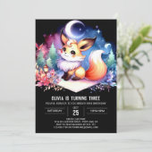 キュートミニマルキツネ誕生日デジタル 招待状 (スタンド正面)