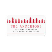 キュートミニマルクリスマスツリーの休日差出人住所 ラベル (正面)