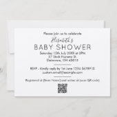 キュートミニマルストークユニセックスベビーシャワー招待状 (裏面)