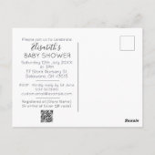 キュートミニマルストークユニセックスベビーシャワー招待状 ポストカード (裏面)