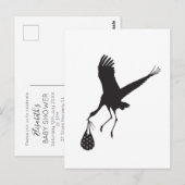 キュートミニマルストークユニセックスベビーシャワー招待状 ポストカード (正面/裏面)