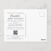 キュートミニマルストークユニセックスベビーシャワー招待状 ポストカード (裏面)