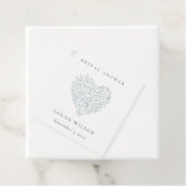 キュートミニマルデュスキーブルーフローラハートブライダルシャワー フェイバータグ (インサイチュ)