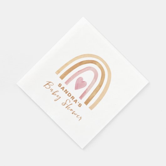 キュートミニマルニュートラルボーホレインボーベビーシャワー スタンダードランチョンナプキン (角)