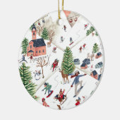 キュートミニマル北欧ウィンタービレッジクリスマス セラミックオーナメント (左)