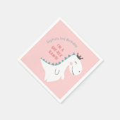 キュートミニマル赤面ピンクディノ恐竜誕生日 スタンダードカクテルナプキン (角)