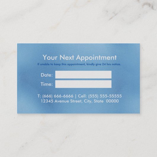 キュートミントアニマルプリントグリッターモノグラム 予約カード (裏面)