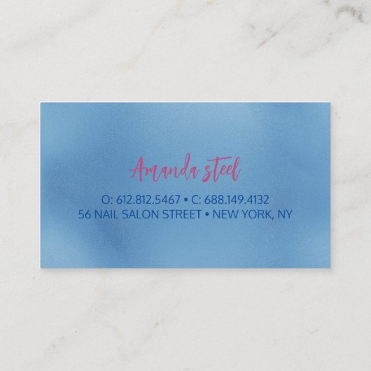 キュートミントアニマルプリントグリッターモノグラム 名刺 (裏面)