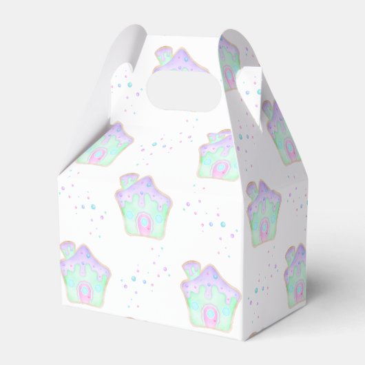 キュートミントキッズクリスマスジンジャーブレッドハウスホリデー フェイバーボックス (正面サイド)