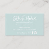 キュートミントグリーン料理用具ベーカリー 名刺 (裏面)