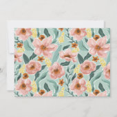 キュートミントセージフローラハローベビーシャワー 招待状 (裏面)