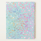 キュートミントユニコーンアニマルプリントグリッターモノグラム プランナー手帳 (裏面)