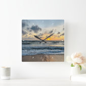 キュートムモダンフォトミントシンプルラブリーギフトスクエア スクエア壁時計 (ホーム)