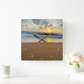 キュートムモダンフォトミントシンプルラブリーギフトスクエア スクエア壁時計 (ホーム)