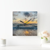 キュートムモダンフォトミントシンプルラブリーギフトスクエア スクエア壁時計 (ホーム)