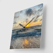 キュートムモダンフォトミントシンプルラブリーギフトスクエア スクエア壁時計 (傾斜)