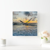 キュートムモダンフォトミントシンプルラブリーギフトスクエア スクエア壁時計 (ホーム)