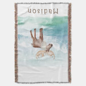 キュートムースホリパーソナライズされたデイ スローブランケット (正面縦)