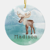 キュートムースホリパーソナライズされたデイ セラミックオーナメント (正面)