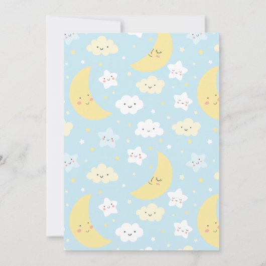 キュートムーンクラウド&スターズベビーシャワー招待状 招待状 (裏面)