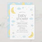 キュートムーンクラウド&スターズベビーシャワー招待状 招待状 (正面/裏面)