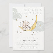 キュートムーンスターズエレファントバニーベビーシャワー招待状 サンキューカード (正面)