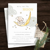 キュートムーンスターズエレファントバニーベビーシャワー招待状 サンキューカード