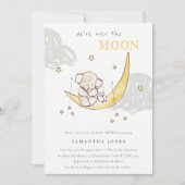 キュートムーンスターズエレファントバニーベビーシャワー招待状 サンキューカード (正面)
