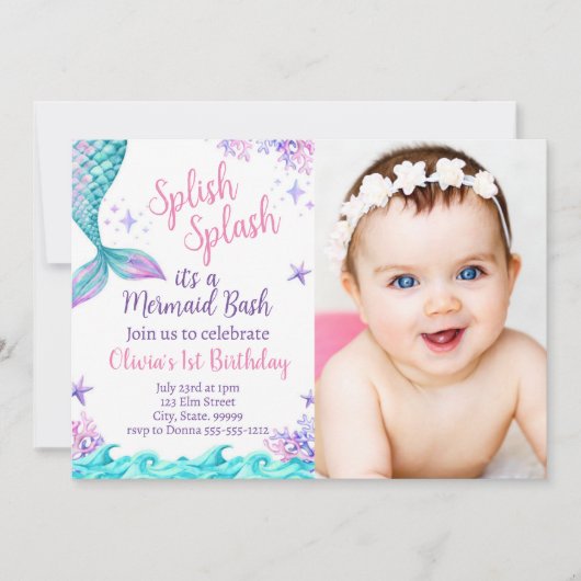 キュートメお洒落ールメイド誕生日招待状 招待状 (正面)