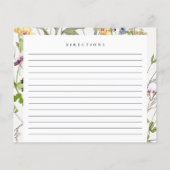 キュートメドウフローラブライダルシャワーレシピカード (裏面)