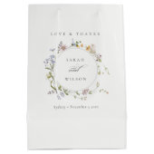 キュートメドウフローラリースウォーター結婚カラー ミディアムペーパーバッグ (裏面)