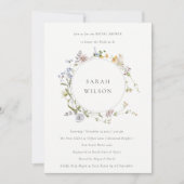 キュートメドウフローラリースブライダルシャワー招待状 サンキューカード (正面)