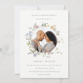 キュートメドウフローラ結婚リースの写真招待状 サンキューカード (正面)