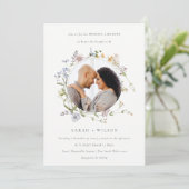 キュートメドウフローラ結婚リースの写真招待状 サンキューカード (スタンド正面)