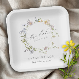 キュートメド素朴ウフローラリースブライダルシャワー ペーパープレート