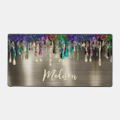 キュートメモダンタルグリッタードリップモノグラム デスクマット (正面)