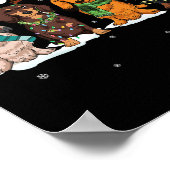 キュートメリーウォフマスダッシュンドクリスマスドグトナカイ ポスター (角)