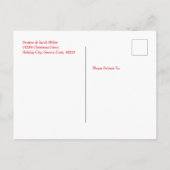 キュートメリークリスマスお洒落格言ホリデーツリー インビテーションポストカード (裏面)