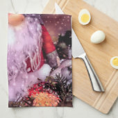 キュートメリークリスマスお洒落格言ホリデーツリー キッチンタオル (四つ折り)