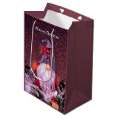 キュートメリークリスマスお洒落格言ホリデーツリー ミディアムペーパーバッグ (正面アングル)