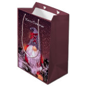 キュートメリークリスマスお洒落格言ホリデーツリー ミディアムペーパーバッグ (裏面アングル)