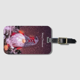 キュートメリークリスマスお洒落格言ホリデーツリー ラゲッジタグ