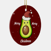 キュートメリークリスマスアボカドセラミックオーナメント セラミックオーナメント (右)