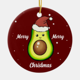 キュートメリークリスマスアボカドセラミックオーナメント セラミックオーナメント