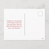 キュートメリークリスマスカーフジョイサンタハットホリースター シーズンポストカード (裏面)