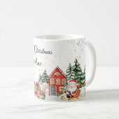 キュートメリークリスマスサンタイラストレーションカスタム コーヒーマグカップ (正面右)