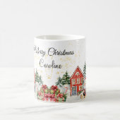 キュートメリークリスマスサンタイラストレーションカスタム コーヒーマグカップ (中央)