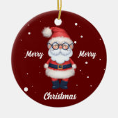 キュートメリークリスマスサンタセラミックオーナメント セラミックオーナメント (正面)