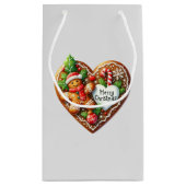 キュートメリークリスマスジンジャーブレッドマンハート スモールペーパーバッグ (裏面)